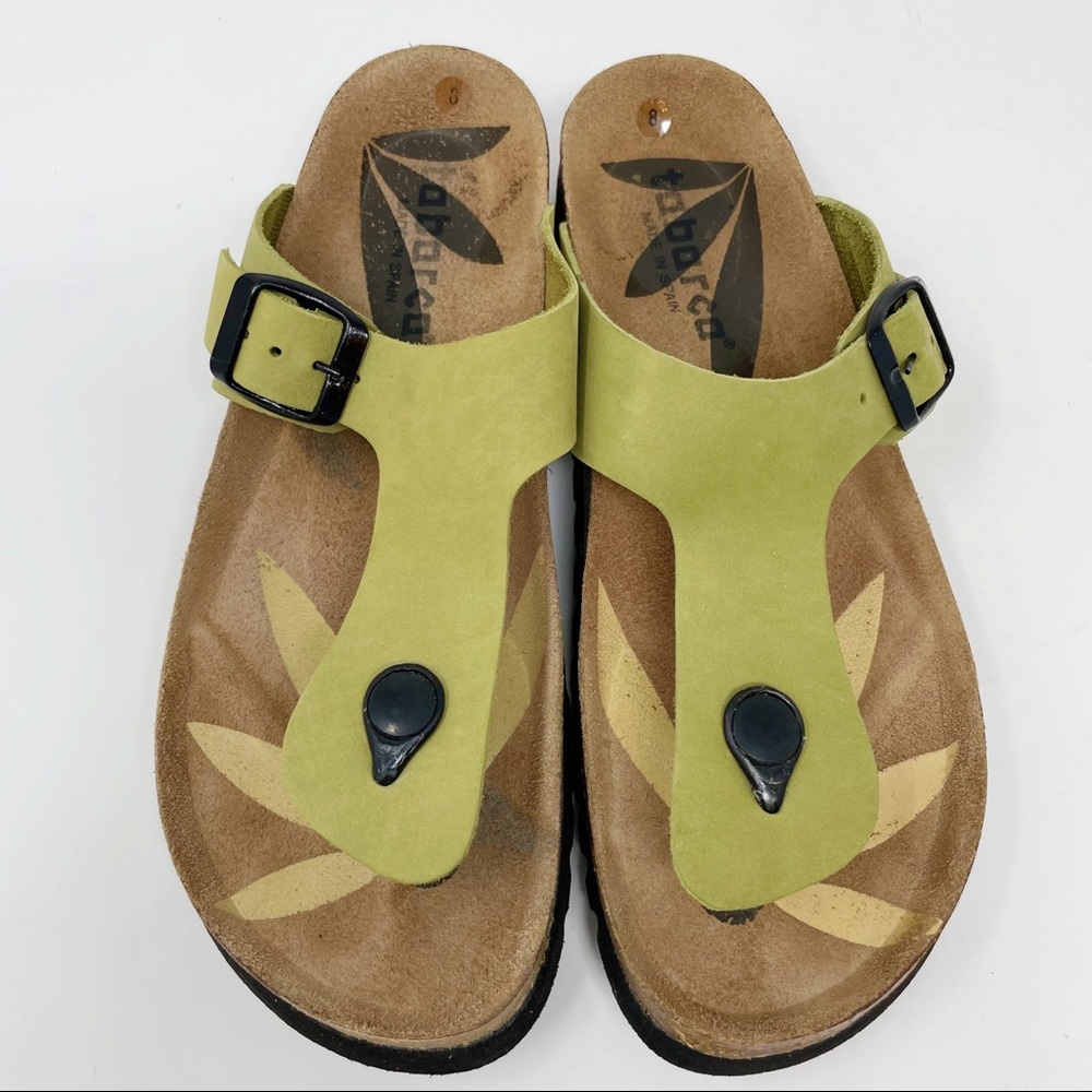 Tabarca Leather Cork Thong Slides Sandals 8